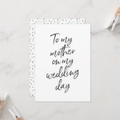 Betaalbaar voor mijn moeder op mijn trouwdag kaart (Voorkant / Achterkant in situ)