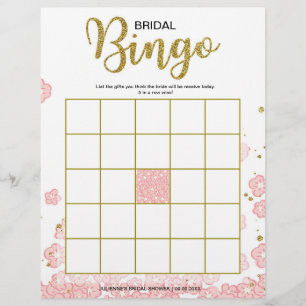 Betaalbaar Vrijgezellenfeest Bingo   Roze en goud Flyer