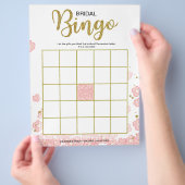 Betaalbaar Vrijgezellenfeest Bingo | Roze en goud Flyer (Hand)