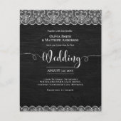 Betaalbaar Zwart Hout Wit Kant Elegant Bruiloft (Voorkant)