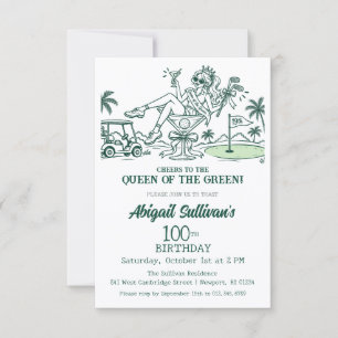 Betaalbare 100e verjaardag Queen of the Green Golf Kaart