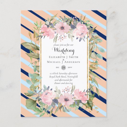 Betaalbare budgettaire roze bleekroze finale bruil flyer (Voorkant)