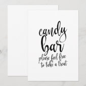 Betaalbare Calligraphy Bruiloftsschild Candy Bar Kaart (Voorkant / Achterkant)