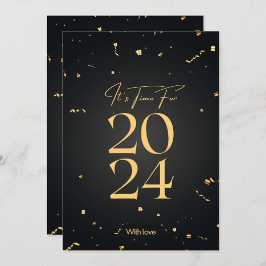 Betaalbare Design: het is tijd voor 2024 Feestdagenkaart (Voorkant / Achterkant)