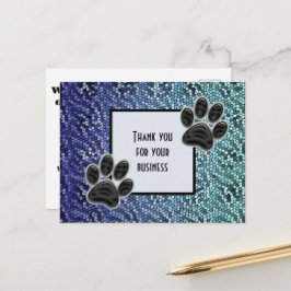 Betaalbare Dierenpoot Bedankt voor uw zakelijke tr Briefkaart