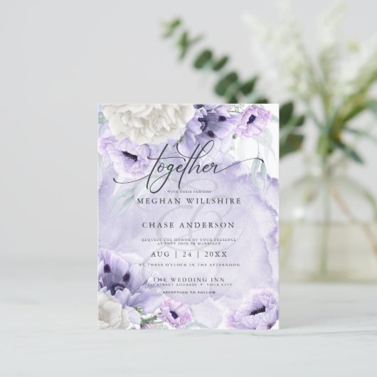 Betaalbare Elegant Waterverf Lila Flowers (Staand voorkant)