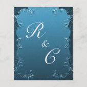 Betaalbare Elegante Blauwgroen Swirls Bruiloft Uit Flyer (Achterkant)