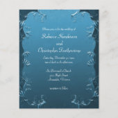 Betaalbare Elegante Blauwgroen Swirls Bruiloft Uit Flyer (Voorkant)