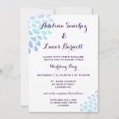 Betaalbare, elegante hortensia bruiloft uitnodigin kaart (Voorkant)