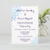 Betaalbare, elegante hortensia bruiloft uitnodigin kaart (Staand voorkant)