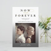 Betaalbare Elegantie Grijze Gradiënt Foto Bruiloft (Staand voorkant)