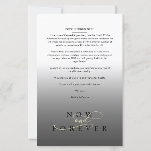 Betaalbare Elegantie Grijze Gradiënt Foto Bruiloft (Achterkant)