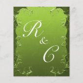 Betaalbare Elegantie Groene Huwelijksuitnodiging Flyer (Achterkant)