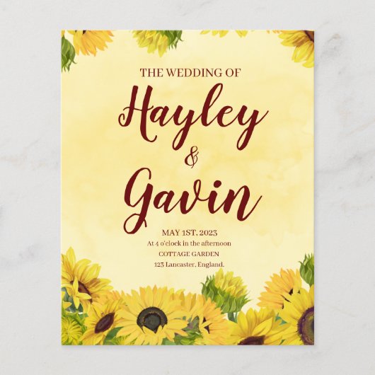 Betaalbare elegantie voor uw speciale dag flyer (Voorkant)