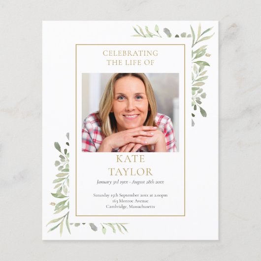 Betaalbare groene begrafenisvolgorde (Voorkant)