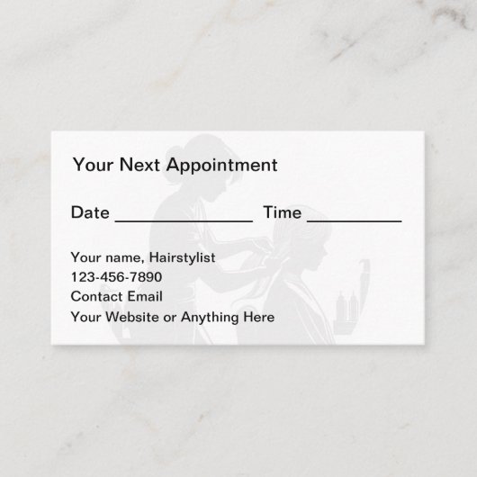 Betaalbare Haarstylist Business Afspraakkaarten Afsprakenkaartje (Voorkant)