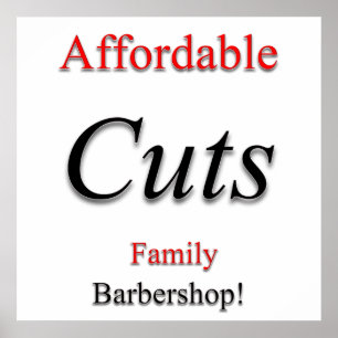 Betaalbare haircut Poster Matte