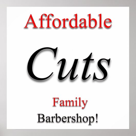 Betaalbare haircut Poster Matte (Voorkant)