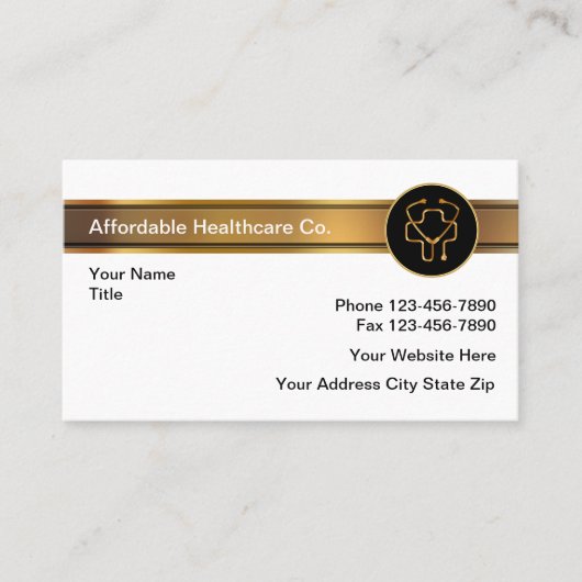 Betaalbare Healthcare Classy Visitekaartjes (Voorkant)