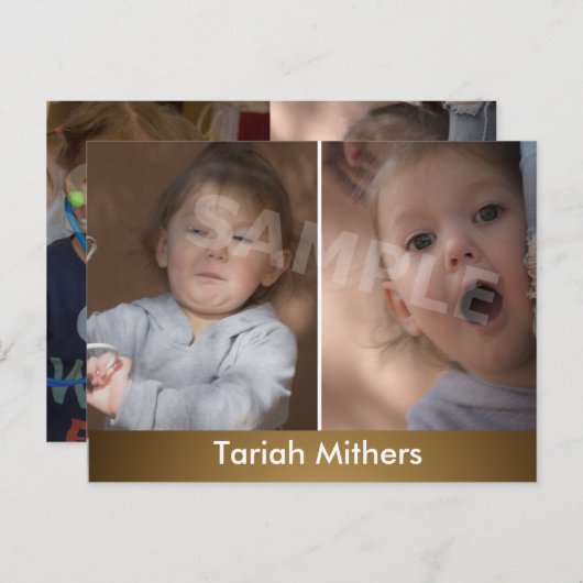 Betaalbare Kinder hoofdfoto's met 2-bits Comp-kaar Briefkaart (Voorkant / Achterkant)