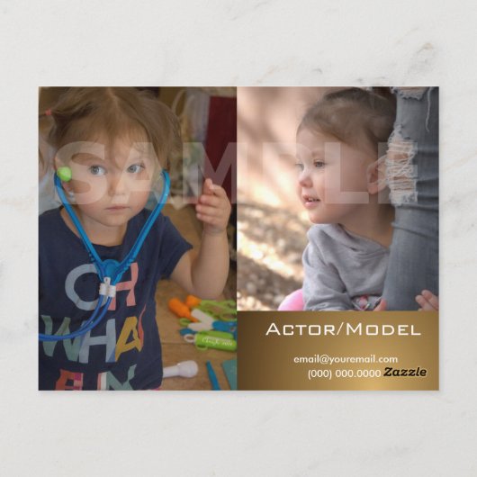 Betaalbare Kinder hoofdfoto's met 2-bits Comp-kaar Briefkaart (Achterkant)