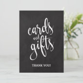 Betaalbare krijtbordkaart en cadeaus bedankkaart (Staand voorkant)