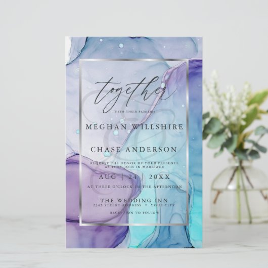 Betaalbare Paarse inkt voor bruiloft Chic Aqua Abs (Staand voorkant)