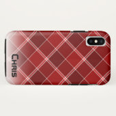 Betaalbare rode geruite telefoonhoes Case-Mate iPhone case (Achterkant (horizontaal))