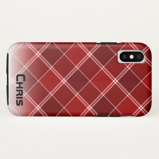 Betaalbare rode geruite telefoonhoes Case-Mate iPhone case (Achterkant (horizontaal))