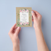 Betaalbare Roze Blush Roze Bloemige Trouwbudget Flyer (Hand)