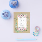 Betaalbare Roze Blush Roze Bloemige Trouwbudget Flyer (Enkel)