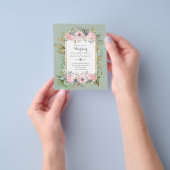 Betaalbare Roze Blush Roze Bloemige Trouwbudget Flyer (Hand)