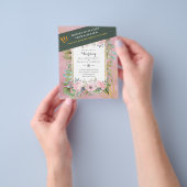 Betaalbare Roze Blush Roze Bloemige Trouwbudget Flyer (Hand)