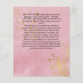 Betaalbare Roze Blush Roze Bloemige Trouwbudget Flyer (Achterkant)