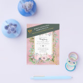 Betaalbare Roze Blush Roze Bloemige Trouwbudget Flyer (Enkel)