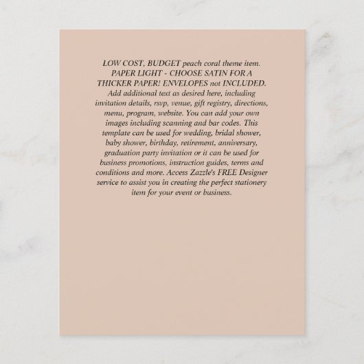 Betaalbare Roze Blush Roze Bloemige Trouwbudget Flyer (Achterkant)