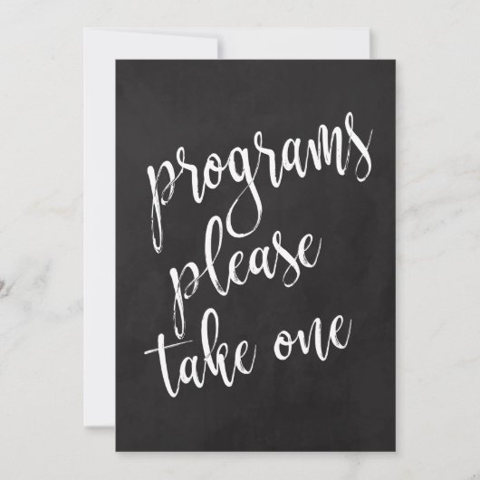 Betaalbare schoolbord huwelijksbord programma's kaart (Voorkant)