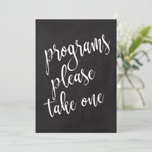 Betaalbare schoolbord huwelijksbordprogramma's kaart (Staand voorkant)