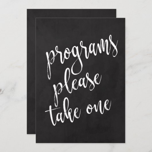 Betaalbare schoolbord huwelijksbordprogramma's kaart (Voorkant / Achterkant)