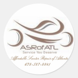 Betaalbare Scooter Reparatie van Atlanta Ronde Sticker