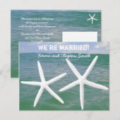 Betaalbare strandthema bruiloft na-feest uitnodiging briefkaart (Voorkant / Achterkant)