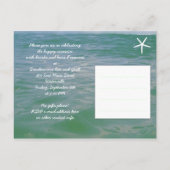 Betaalbare strandthema bruiloft nafeier uitnodiging briefkaart (Achterkant)