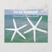 Betaalbare strandthema bruiloft nafeier uitnodiging briefkaart (Voorkant)