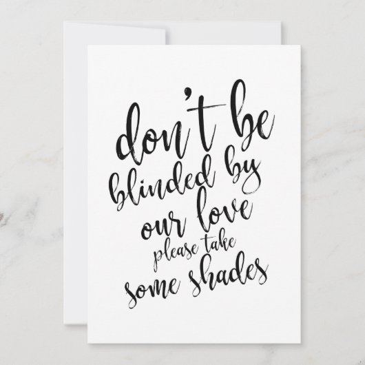 Betaalbare trouwbril-houders bord kaart (Voorkant)