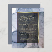 Betaalbare weddenschap met blauwe muve-alcoholinkt (Voorkant / Achterkant)