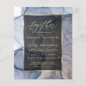 Betaalbare weddenschap met blauwe muve-alcoholinkt (Voorkant)