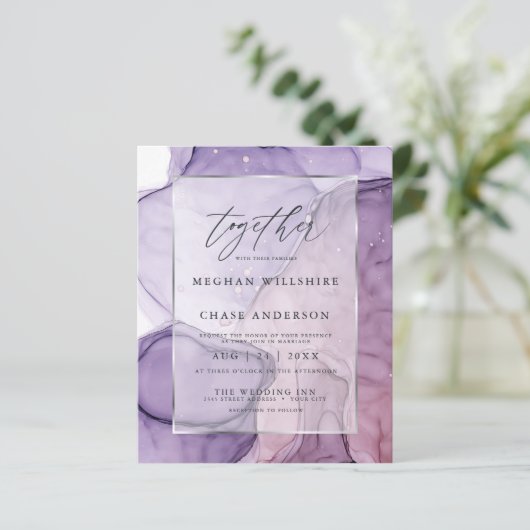 Betaalbare Wedding Cust4 Lavendel Roos Abstract (Staand voorkant)