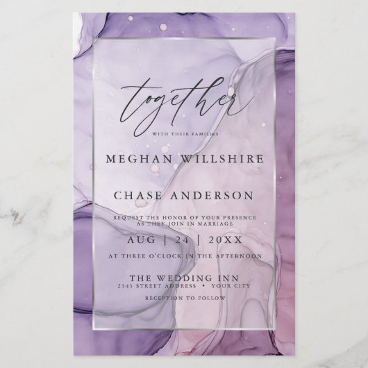 Betaalbare Wedding Cust6 Lavendel Roos Abstract (Voorkant)