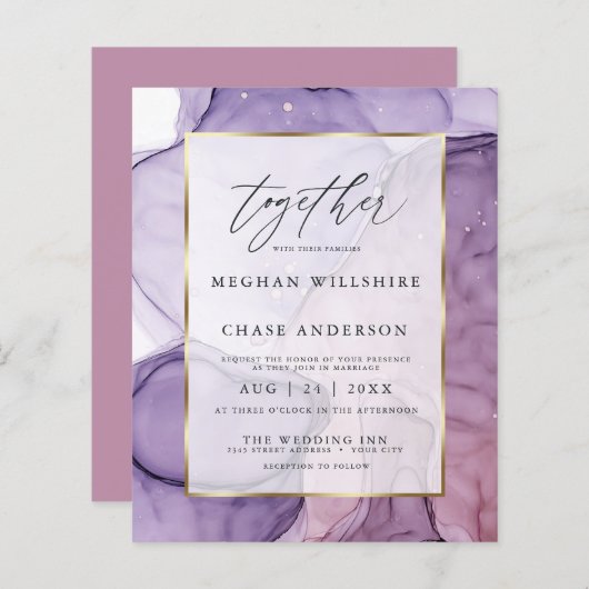 Betaalbare Wedding Cust Lavendel Roos Abstracte In (Voorkant / Achterkant)