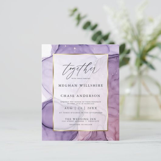 Betaalbare Wedding Cust Lavendel Roos Abstracte In (Staand voorkant)